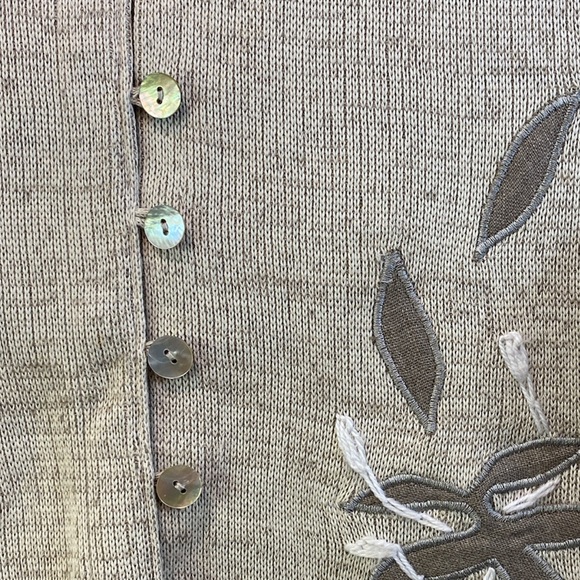 Cotton/Linen Blend Button Up Cardigan Embroidered - Picture 7 of 7